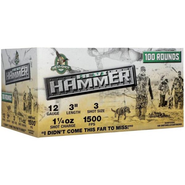 HEVI-HAMMER 12GA 3IN 1-1/4OZ #3 AMMO 100 PACK