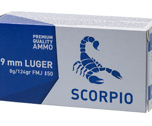 SCORPIO AMMO 9MM 124GR FMJ 50/1000