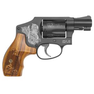 SW 442 38SPL 1.875 WOOD GRIPS SCROLL ENGRAVED