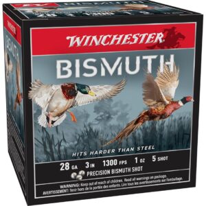 28ga 3 inch 1 oz #5 Bismuth 1300 FPS 15/RD