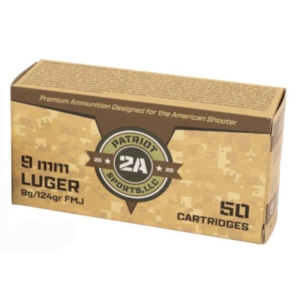 Patriot Sports 9mm 124gr FMJ 50/RD