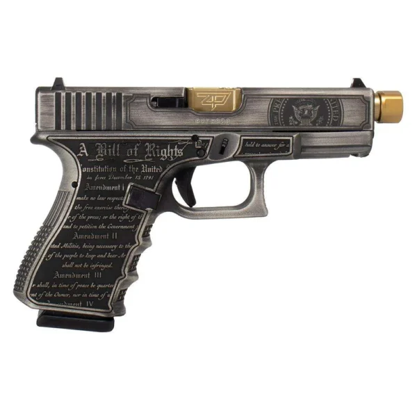 G19 GEN3 COMPACT 9MM 4" 2/15RD TRUMP 2024 CSD BLK ENG Gold Brl