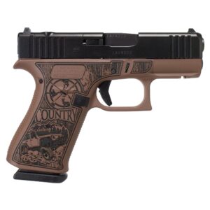 GLOCK 43X MOS FXD 5.5lb w/front rails-ENGRAVED COUNTRY BOURBON CERAKOTE