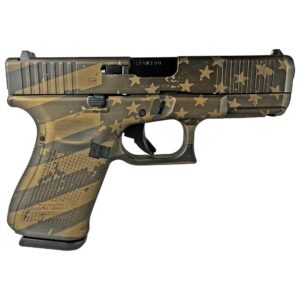 GLOCK G19 GEN5 9MM FXD W/FRONT SERRATIONS 15RD -Distressed Flag-Burnt Bronz