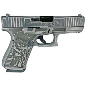 GLOCK G19 GEN5 9MM FXD W/FRONT SERRATIONS 15RD -Patriot Gray Live or Die