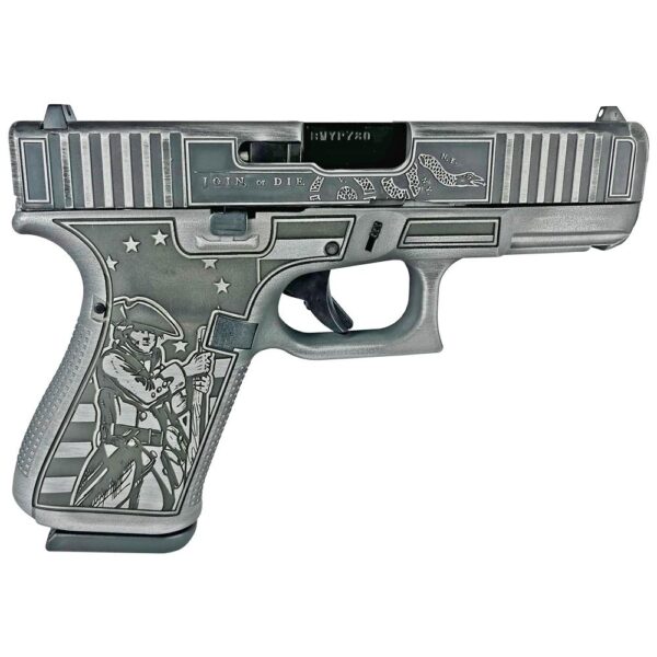 GLOCK G19 GEN5 9MM FXD W/FRONT SERRATIONS 15RD -Patriot Gray Live or Die