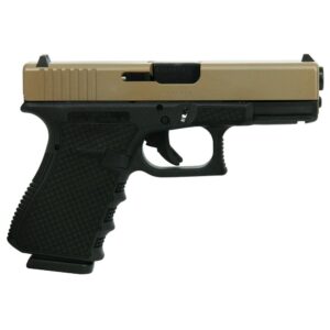 Gen 3 19 9mm 4? 2/15rd mags Custom Chainmail Stippled Frame w FDE Slide