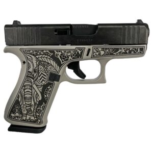 GLOCK 43X 9MM-Elephant Engraving Gray Steel