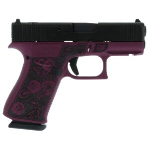GLOCK 43X MOS FXD 5.5lb w/front rails-ENGRAVED FRAME ONLY PAISLEY-BLACK CHE