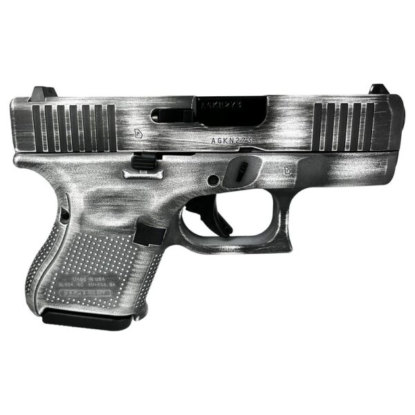 GLOCK G26 GEN5 9MM FXD W/FRONT SERRATIONS 10RD-White Distressed