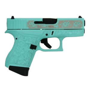 GLOCK G43 9MM 3.4" 3/6RD CUSTOM ENGRAVED GLOCK AND ROSE TIFFANY