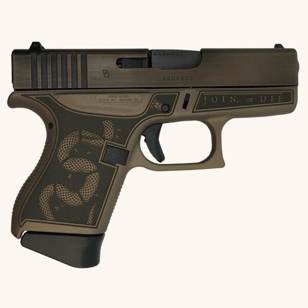 G43 SUBCOMPACT 9MM 3.4" 2/6RD REVOLUTION ENGR FRAME ONLY BW SLIDE COL BROWN